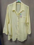 Bluzka, koszula żółta banan muślin, bawełna Uni Italy !!!