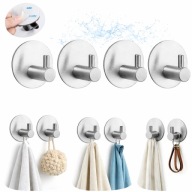 4x WIESZAKI SAMOPRZELAPNE HACZYK NA RĘCZNIK DO ŁAZIENKI SREBRNY OKRĄGŁY HIT