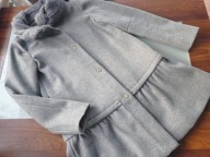 MaxMara tweedowy płaszcz z dzianinowym kołnierzem 36