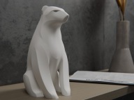 Niedźwiedź Polarny Nowoczesna Minimalistyczna Figurka Dekoracja Ozdoba 17cm