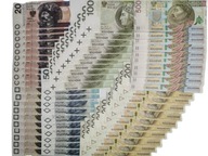 10-500zł po 10szt. banknoty do zabawy i nauki+GRATIS
