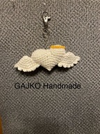 Brelok zawieszka serce serduszko aniołek anioł rękodzieło szydełko handmade