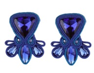 KOLCZYKI sutasz soutache zieleń chabrowe kobalt