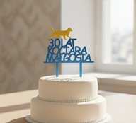 topper na tort dekoracja urodziny personalizacja KOTEK!!!WYBÓR KOLORÓW