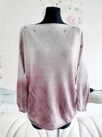 SWETER PEREŁKI PERŁY KORALIKI KORALE CYRKONIAMI diamenty OMBRE vintage