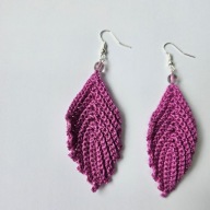 Kolczyki rękodzieło na szydełku listki