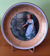 Porcelana Stołowa Wałbrzych Krystyna Potocka, duża patera zdobiona złotem