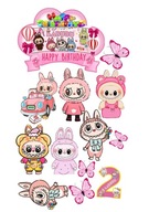 Opłatek na Tort Labubu Dekoracja do Tortu na Urodziny Wydruk Cukrowy