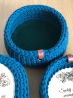 Zestaw 3 Koszyczków Hand-made Puzderka Filc Prezent