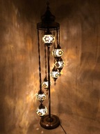 Zestaw 7 lamp podłogowych, mozaika, ręcznie robiona lampa turecka
