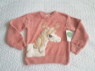 Cool Club piękny sweterek róż z aplikacją nowy roz 134