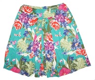 M&CO_Cudna SPÓDNICA_turkusowa kolorowe kwiaty trapezowa bawełna JEDYNA_46