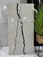 Gres marmur Calacatta 120x60 biały Wysoki Połysk poler czarne żyły premium