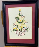 Obraz haftowany "Choinka z jemiołą" Halina Dulemba 2009