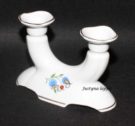 Świecznik porcelana Lubiana, wzór kaszubski
