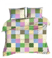 pościel z kory 180x200 + 2x70x80 guzik K 120-1 patchwork kolorowy