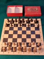 Szachy drewniane, pudełko +plansza -kasyno oficerskie Luftwaffe WW II