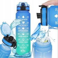 BUTELKA NA WODĘ BIDON MOTYWACYJNY NIEBIESKI Z USTNIKIEM 1L