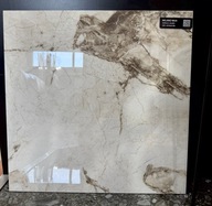 Gres 60x60 WYSOKI POŁYSK ciepła tonacja,beż z brązowymi akcentami, gat.I