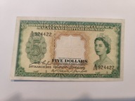 Malaje - Malezja - 5 dolarów - 1953 - rzadki