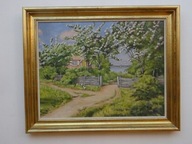 Obraz, olej '' Wiosenny ogród '' 1953 r.