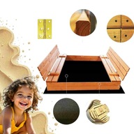 Zamykana piaskownica 140×140 cm, certyfikowana, szybki montaż, bezpieczna