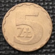 *P[0221] POLSKA 5 złotych 1985 Polska Rzeczpospolita Ludowa Orzeł heraldyka