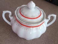 Cukiernica z pokrywką i uszkami Ćmielów porcelana PRL