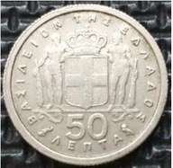 *GRECJA [0790] *50 Lept 1959 Paul I (Król Grecji), Herb, Korona