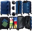 WALIZKA TWARDA MAŁA KABINOWA PODRÓŻNA WYCIECZKOWA NA KÓŁKACH PREMIUM 37L