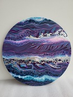 Fale nocy, abstrakcja, farby akrylowe, srebro, aukcja charytatywna