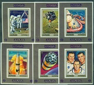 KOSMOS-APOLLO . AJMAN. MI. Bl. x6 B**