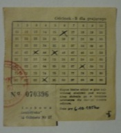 kupon - LOTTO - Rzeszowska Gra Liczbowa KONICZYNKA - Rzeszów 1957