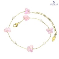 72262 Celebrytka bransoletka na nogę złota stal kolorowe koraliki