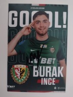 Zdjęcie 10x15 Śląsk Wrocław autograf sezon 23/24 Gol Burak Ince