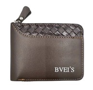 Portfel męski skórzany zapinany na zamek brązowy