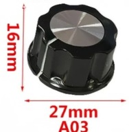 Gałka pokrętło fi-27 mm potencjometru przełącznika na wałek fi 6 mm 3-7-5