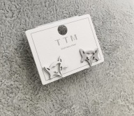 49979 Kolczyki srebrna stal chirurgiczna głowa lisa