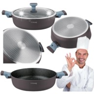 PATELNIA INDUKCJA GŁĘBOKA DUŻA GAZ STARKE PRO LUXURY GREY II 28 CM PREZENT