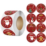 NAKLEJKI ŚWIĄTECZNE X 500 ROLKA WESOŁYCH ŚWIĄT NA PREZENTY ŚWIĘTA