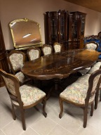 PIĘKNY zestaw STYLOWY WŁOSKI DUŻY STÓŁ 240cm 10 KRZESEŁ meble stylowe italy