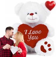 MIŚ PLUSZOWY Z SERDUSZKIEM I LOVE YOU 20 CM PREZENT NA WALENTYNKI MISIEK
