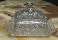 PODWÓJNA SZKLANA TACA Z POKRYWAMI ART DECO