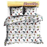 pościel bawełna lux 180x200 + 2x70x80 2x40x40 zamek B 298 Motylki na białym