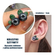 Kolczyki "Leśne jagody"– ręcznie robione sztyfty