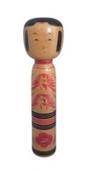 Oryginalna japońska lalka kokeshi typ tradycyjny rodzina Yajiro 32 cm