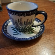 Filiżanka do herbaty kawy Bolesławiec 180 ml lawenda