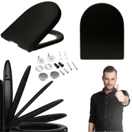 DESKA SEDESOWA WC WOLNOOPADAJĄCA UNIWERSALNA CZARNA KOŁO ROCA CERSANIT