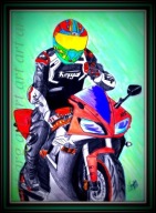 Karykatura portret ze zdjęcia na motorze PROMOCJA