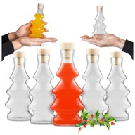 20x BUTELKI SZKLANE CHOINKA 3D 100ml BUTELKA NA NALEWKI SOK ŚWIĘTA